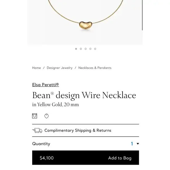 Vintage Tiffany & Co. Silver Elsa Peretti LARGE Bean Wire Hook Necklace Choker - Picture 7 of 7